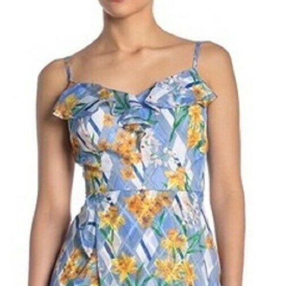 Kensie Blue Multi Floral Burnout Dress NWT - Picture 3 of 4